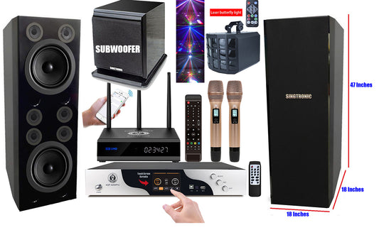 Singtronic Professional Complete Karaoke System 5500W Built in Anti-Feedback & Free: 70,000 Songs