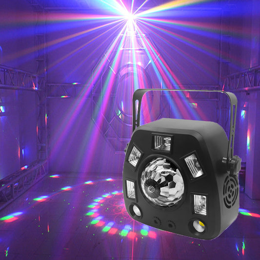 Singtronic 4 in 1 Party Laser LED Spot Disco Light with Remote Control & Music Sync.