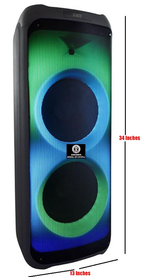 Singtronic BT-1010Pro Professional 800W Portable Double Woofer Bluetooth Speaker Karaoke