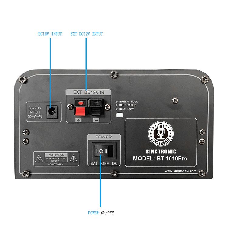 Singtronic BT-1010Pro Professional 800W Portable Double Woofer Bluetooth Speaker Karaoke