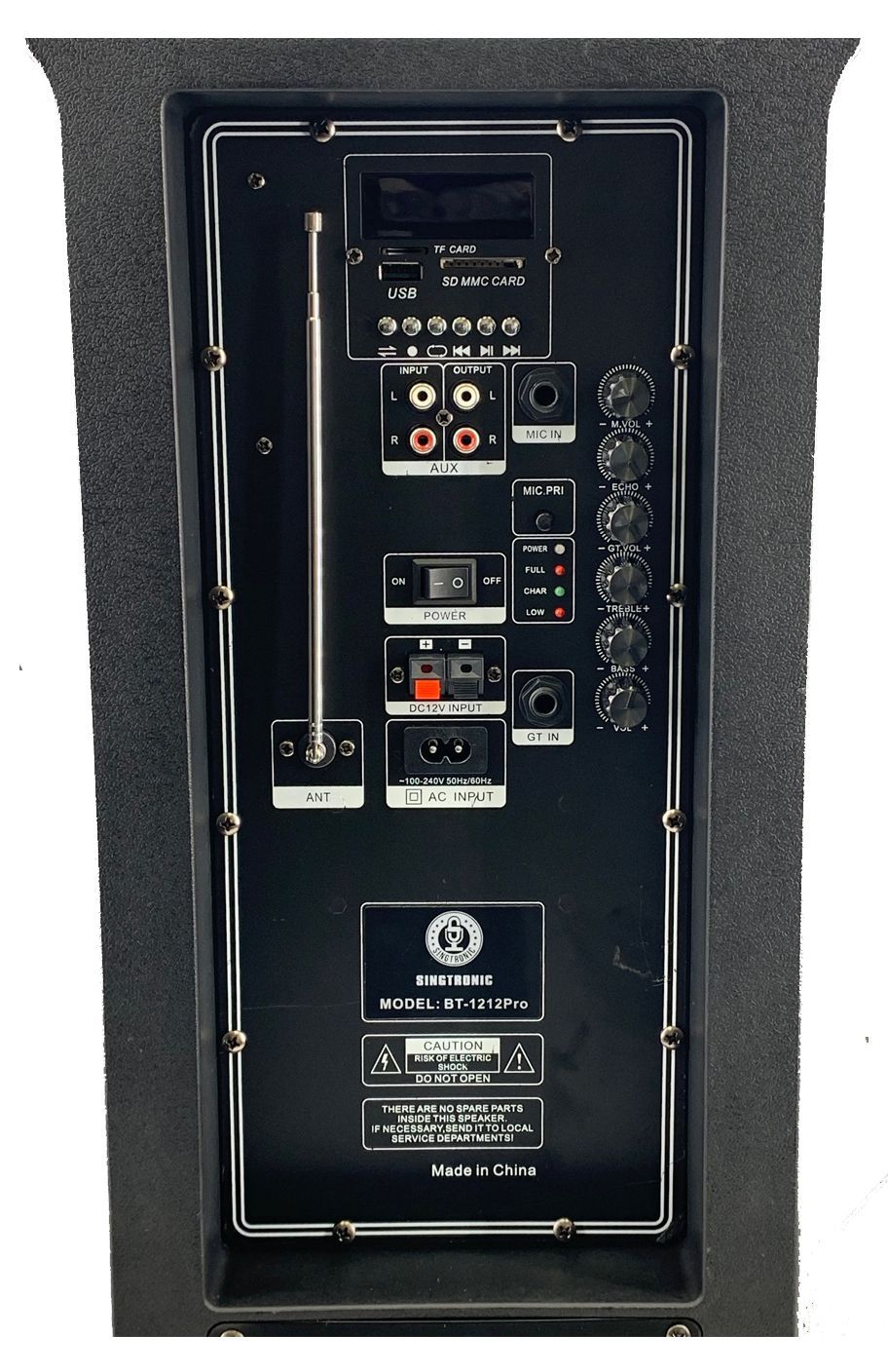 Singtronic BT-1212Pro Professional Portable 12" Double Woofer Bluetooth Speaker Karaoke System