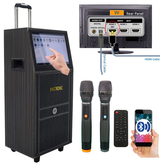 Singtronic BT-888Pro Professional 1000W Powered 12" Bluetooth Speaker Karaoke System