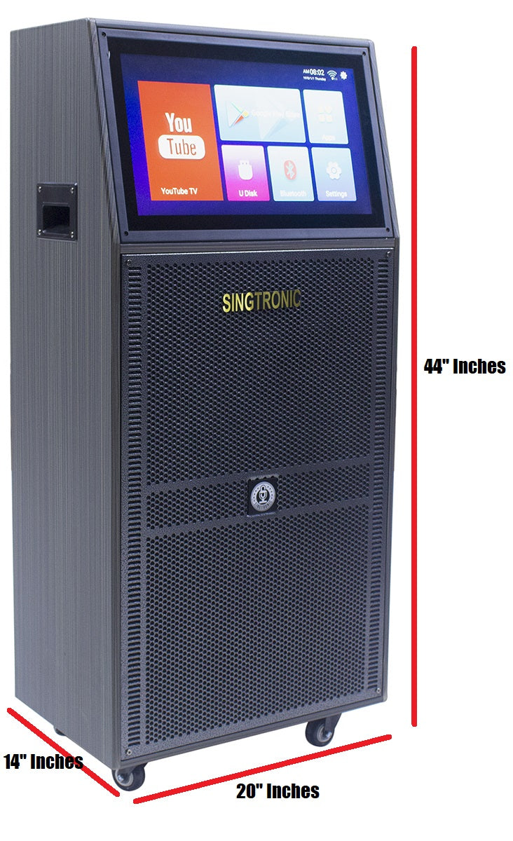 Singtronic BT-999Pro Professional Portable Karaoke System Bluetooth Speaker 19" Touch Screen