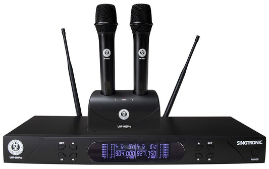 Singtronic UHF-999Pro Professional Dual UHF Rechargeable Wireless Microphones Karaoke System