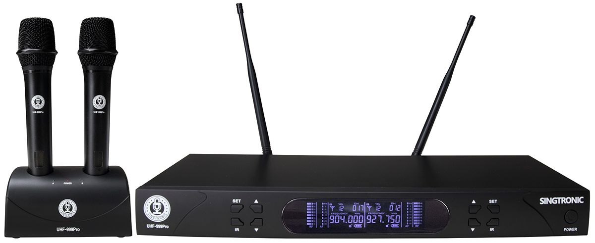 Singtronic UHF-999Pro Professional Dual UHF Rechargeable Wireless Microphones Karaoke System