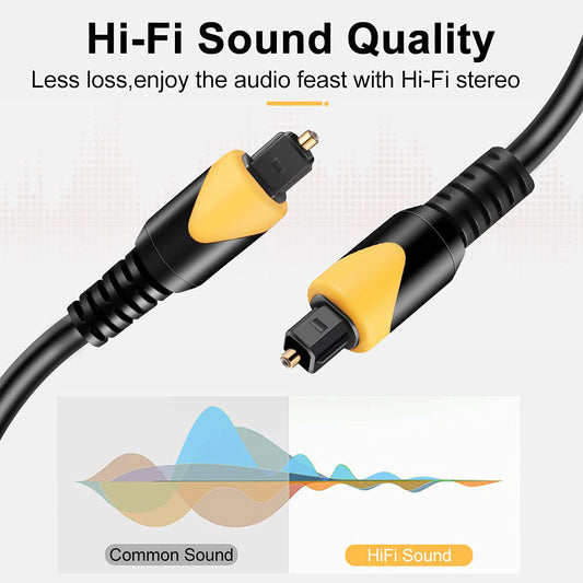 Digital 6ft Optical Audio Cable Tosklink to Tosklink Optical Fiber Optic Cable