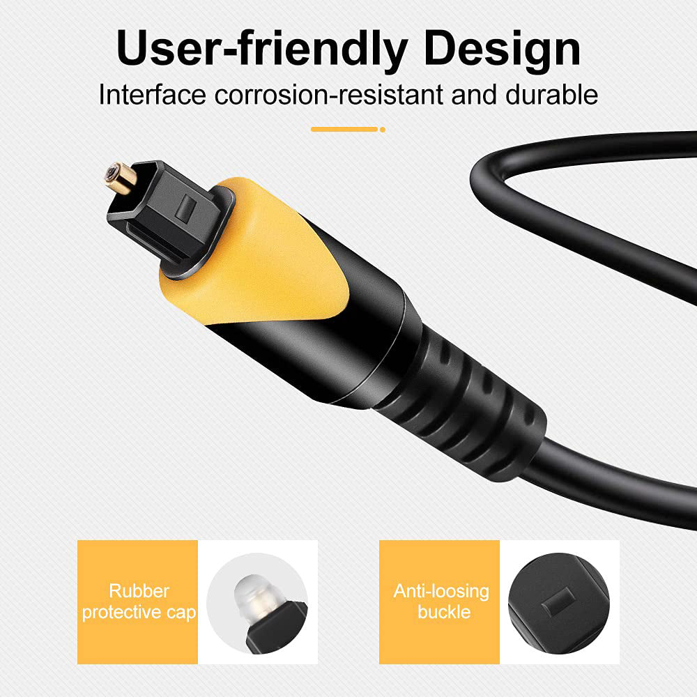 Digital 6ft Optical Audio Cable Tosklink to Tosklink Optical Fiber Optic Cable