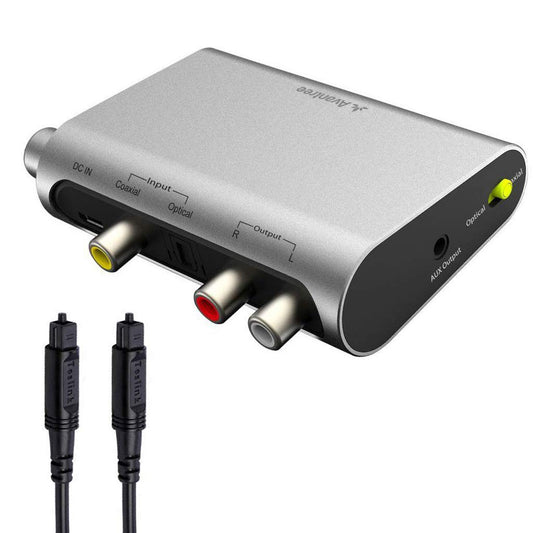 Digital Optical to Analog Converter, 3.5mm to RCA & Volume Control