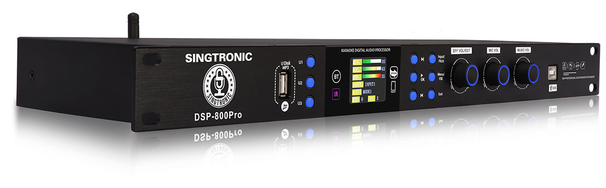 Karaoke Digital Processor, Mixer, Anti-Feedback with Remote & Phone Apps