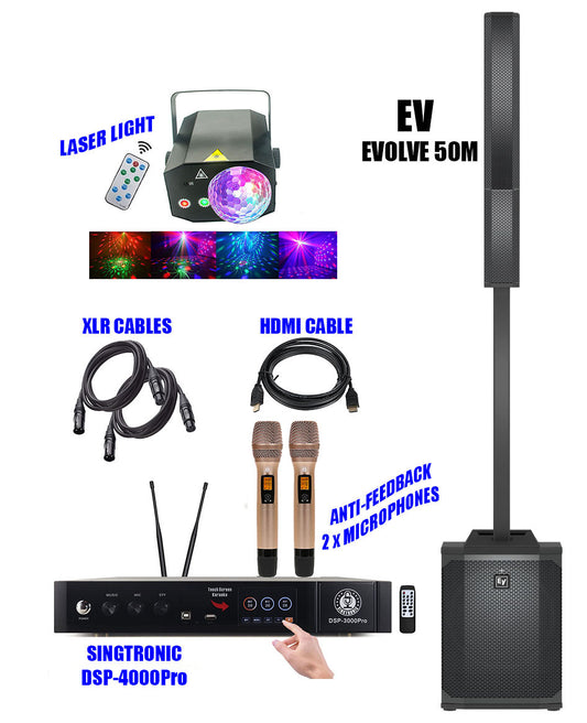 EV Evolve 50M PA Module + Singtronic DSP-4000Pro Professional Complete Karaoke System
