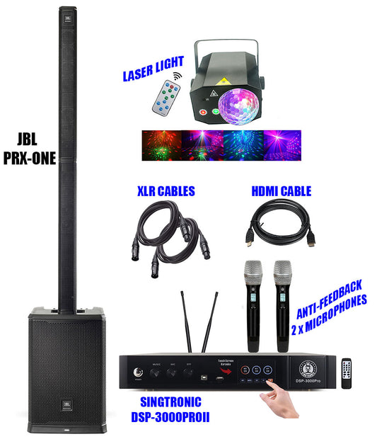 JBL PRX ONE All-in-One + SINGTRONIC DSP-4000Pro Professional Complete Karaoke System
