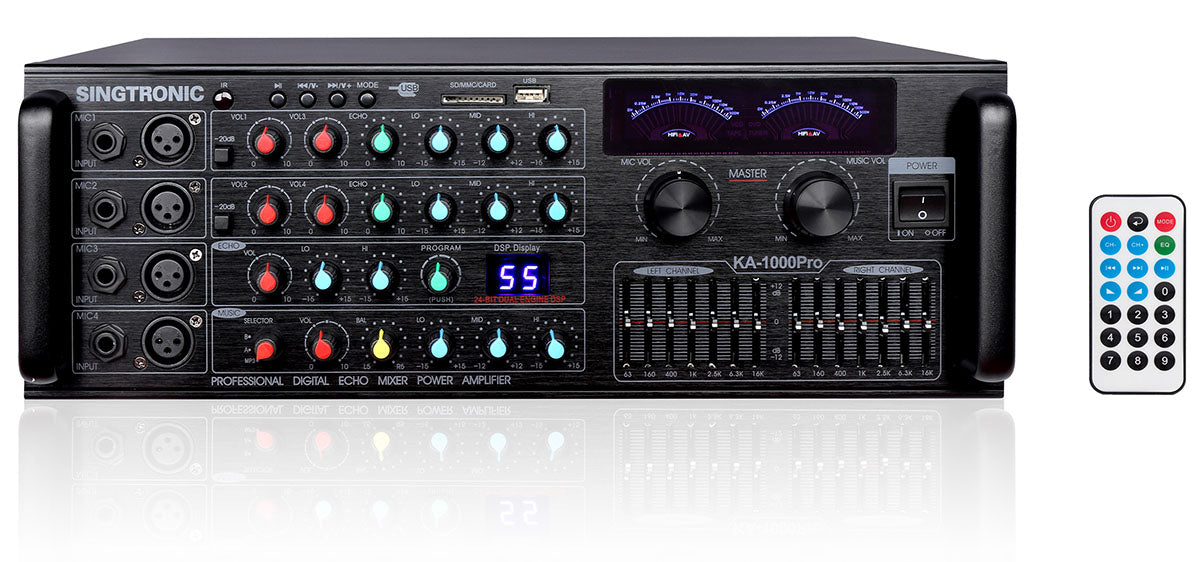 Karaoke Mixing Amplifier Professional 2000W with Equalizer & Optical, Bluetooth