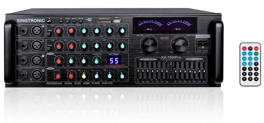 Karaoke Mixing Amplifier Professional 2000W with Equalizer & Optical, Bluetooth