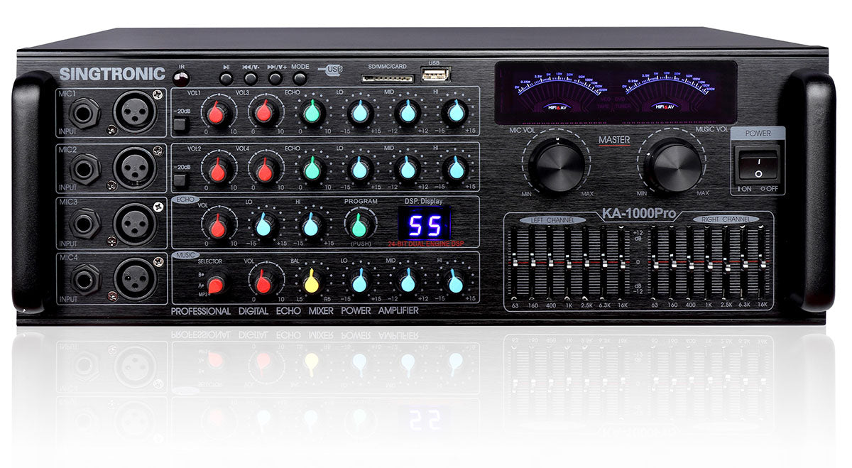 Karaoke Mixing Amplifier Professional 2000W with Equalizer & Optical, Bluetooth