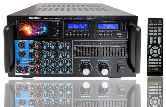 Professional Mixing Amplifier DJ/KJ 5000W with Equalizer by Singtronic