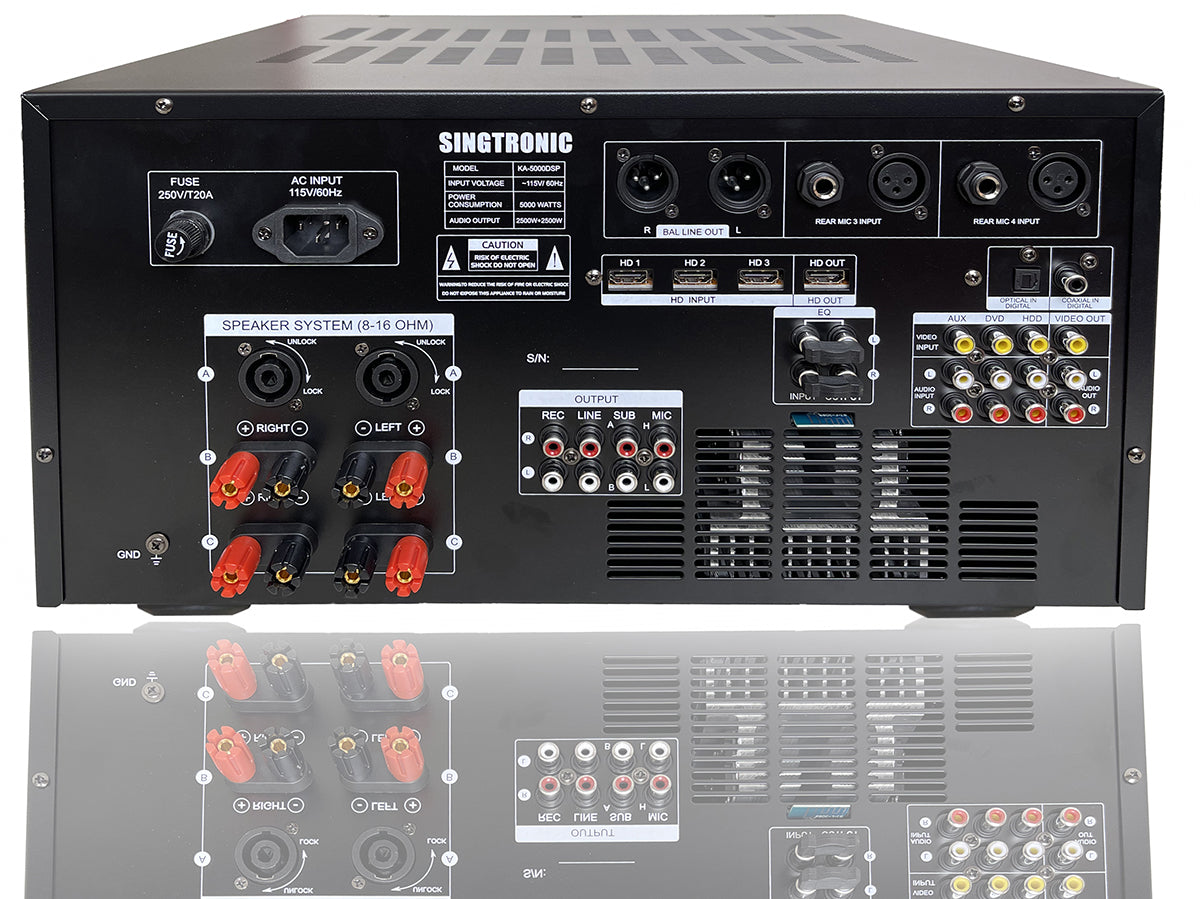 Professional Mixing Amplifier DJ/KJ 5000W with Equalizer by Singtronic