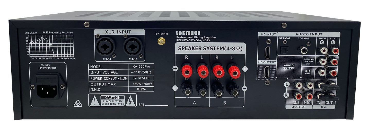 Mixing Amplifier Karaoke 1500W by Singtronic Model: KA-550Pro