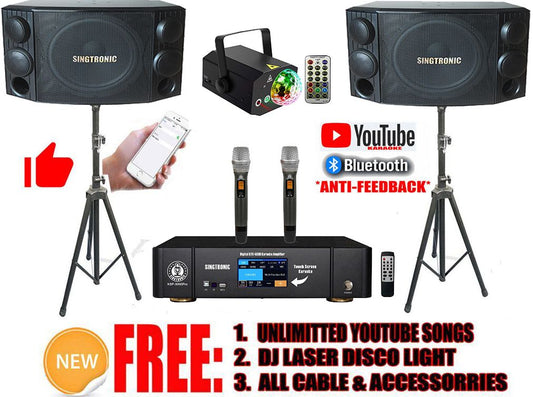 Singtronic Youtube Karaoke System by iPhone/iPad & PC Tablet Professional 3000W System Special