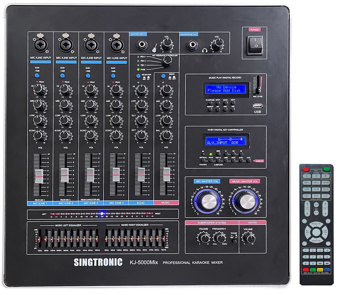Singtronic KJ-5000Mix Professional Console Digital Karaoke Mixer with HDMI-Arc & Recording Function