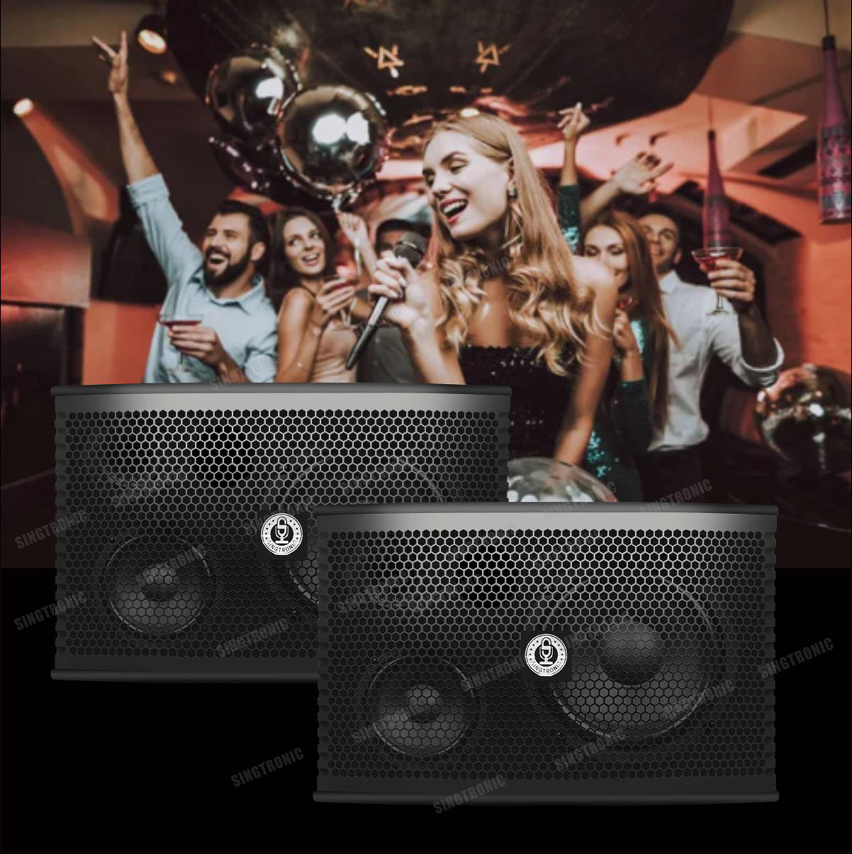 Karaoke Speaker Vocalist Bookshelf 1500W by Singtronic