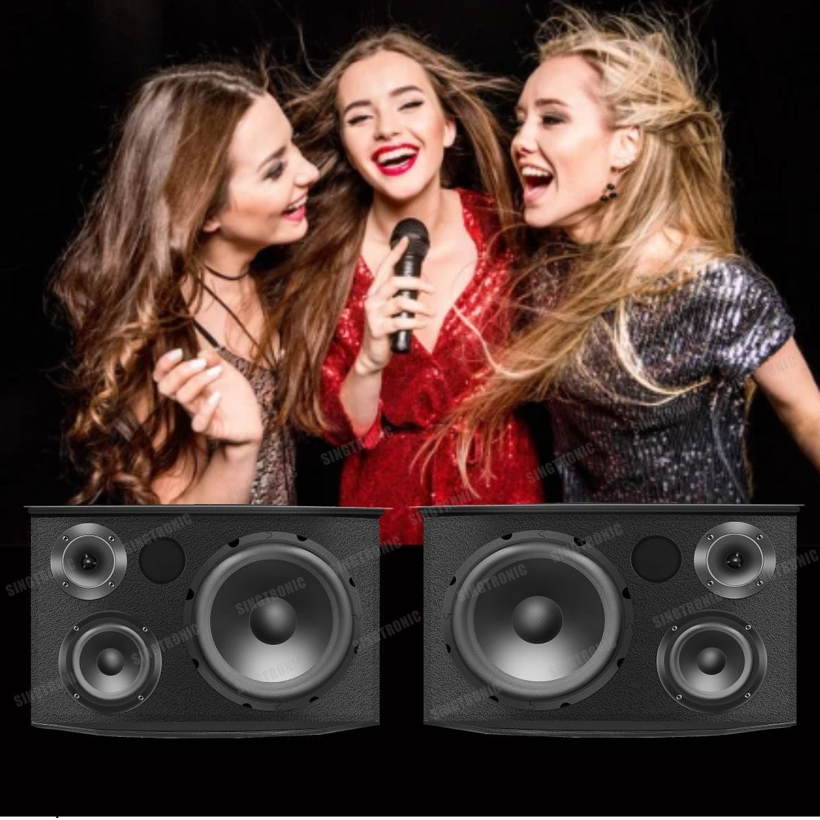 Karaoke Speaker Vocalist Bookshelf 1500W by Singtronic