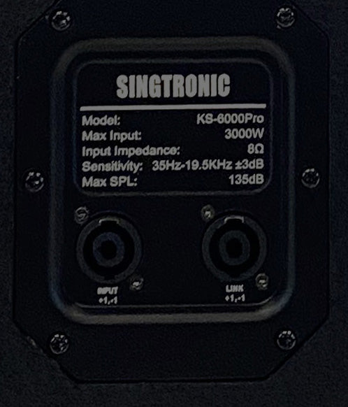 Singtronic KS-6000Pro Professional 6000W Vocalist Karaoke 15" Speaker (Pair)