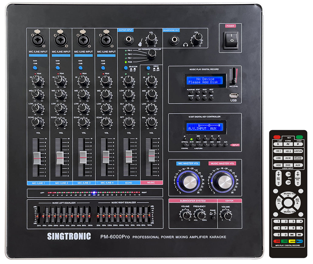 Singtronic PM-6000Pro Professional 6000W Digital Console Mixing Board Karaoke Ampliffier