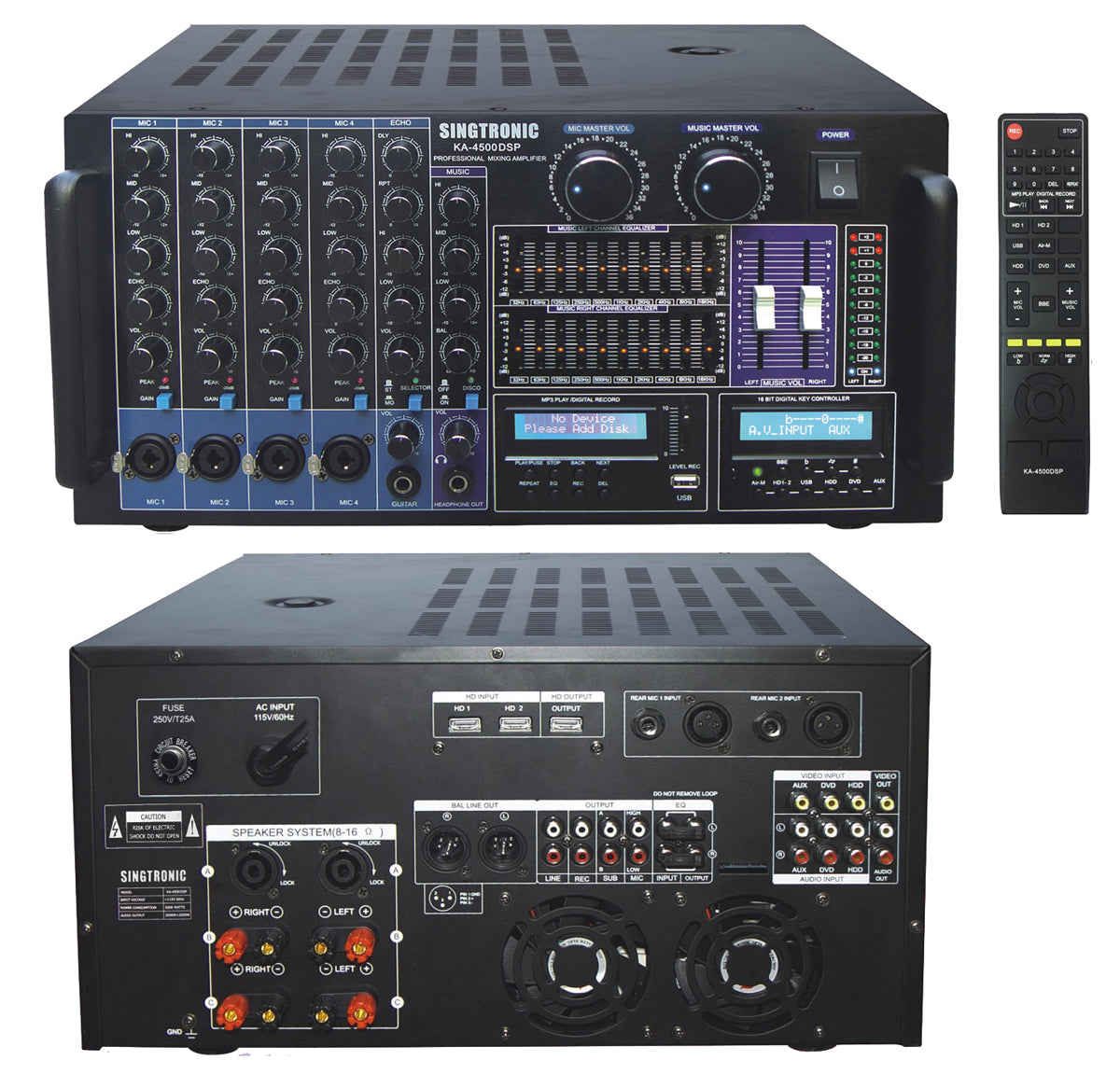 Singtronic KA-4500DSP Professional DJ/KJ Digital 5000W Console DSP Mixing Amplifier Karaoke