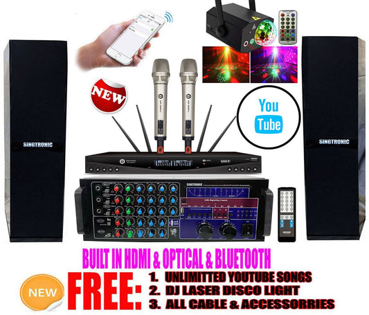 Singtronic Professional Complete 3000W YouTube Karaoke System via iPhone / iPad & PC Tablets