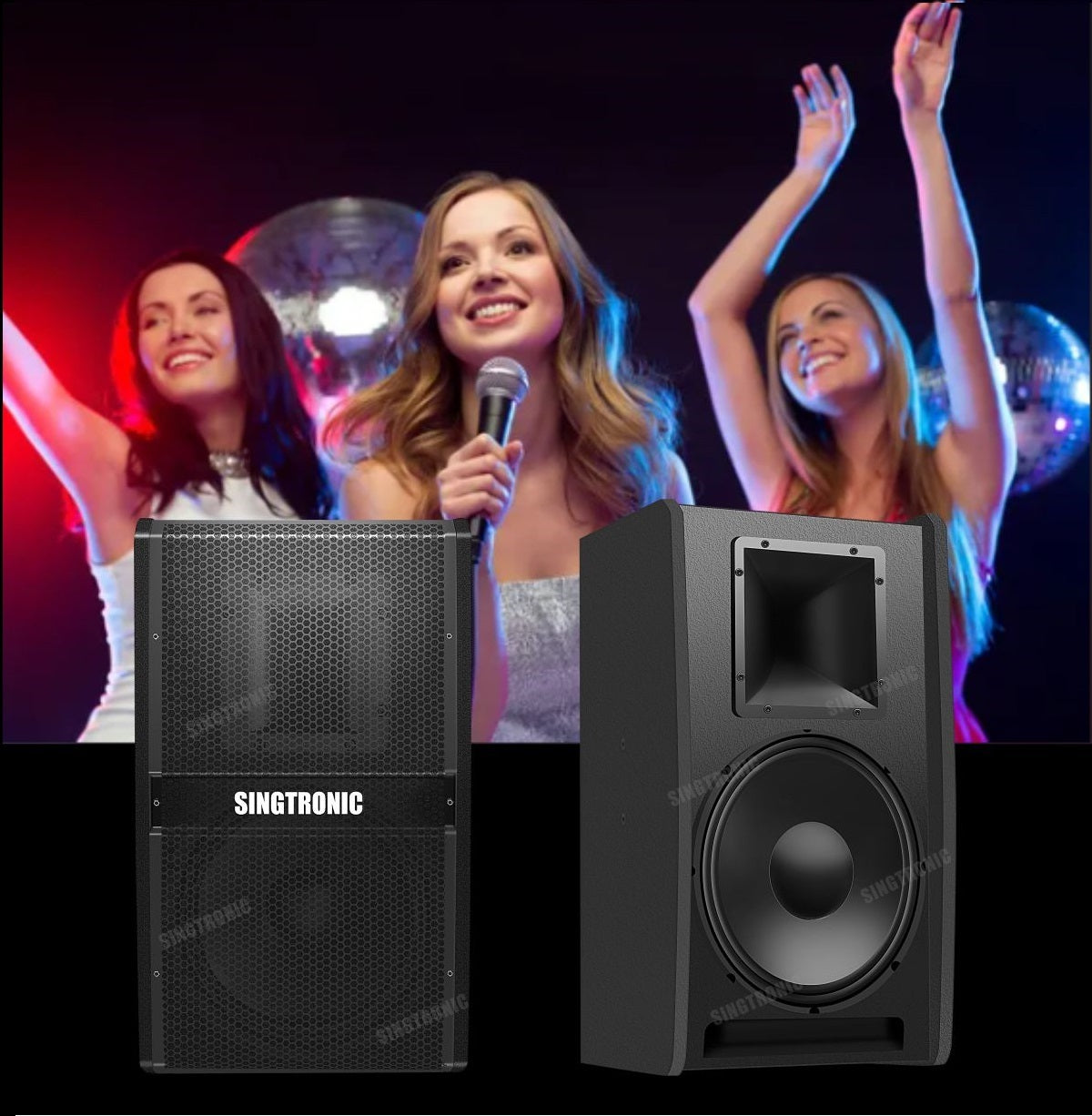Karaoke Speaker System Vocalist Bookshelf 3000W by Singtronic