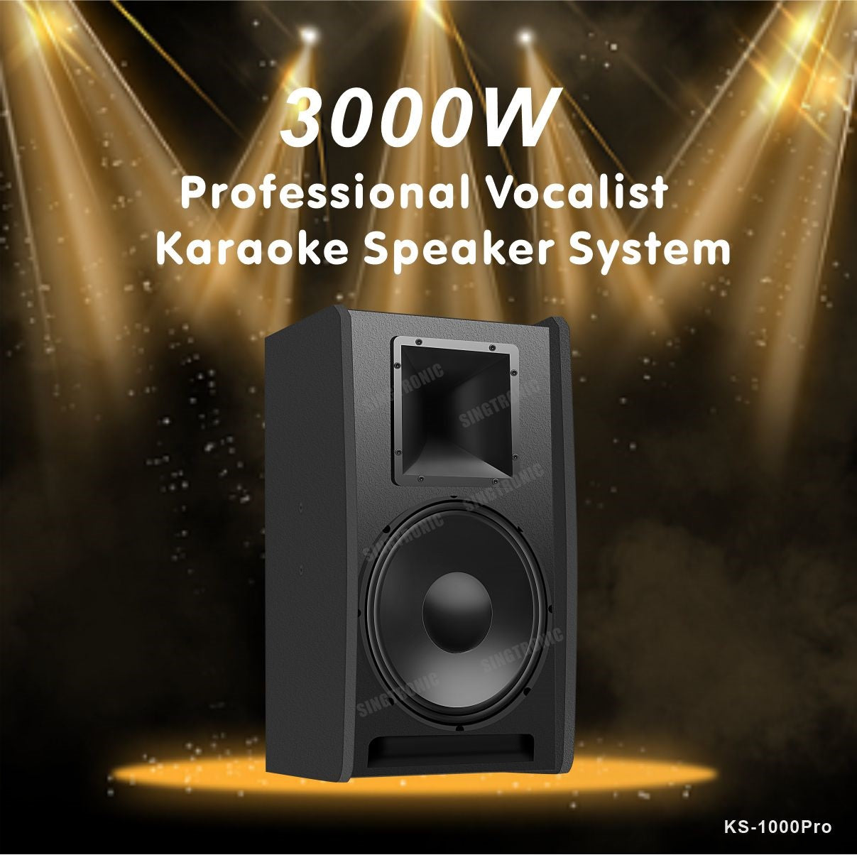 Karaoke Speaker System Vocalist Bookshelf 3000W by Singtronic