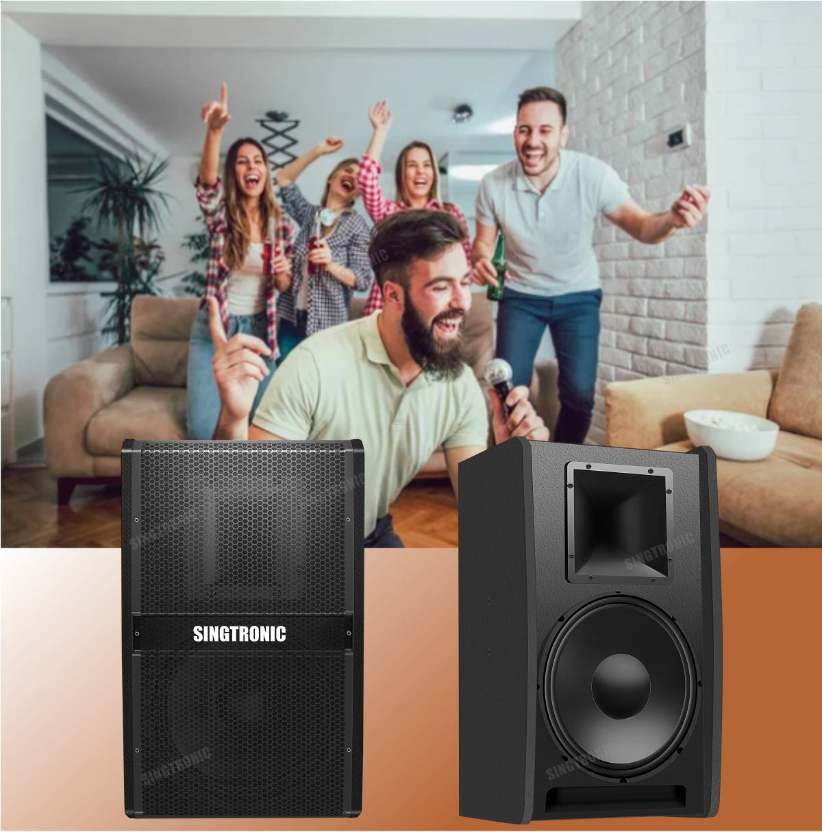 Singtronic KS-550Pro Professional 2000W Karaoke Speaker (Pair)