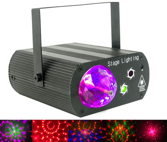 Singtronic L.E.D Mini Party Laser Spot Disco Light with Remote Control & Sync Music Beat