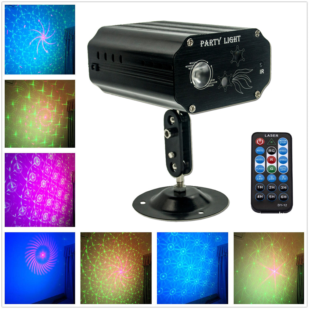 Singtronic L.E.D Mini Party Laser Spot Disco Light with Remote Control & Sync Music Beat