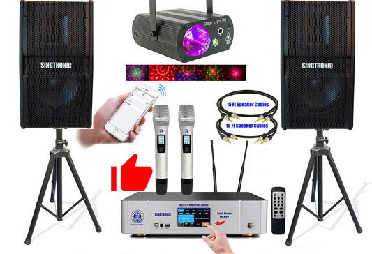 Singtronic Professional 3000W Youtube Karaoke System Built in Anti-Feedback & Control by Apps