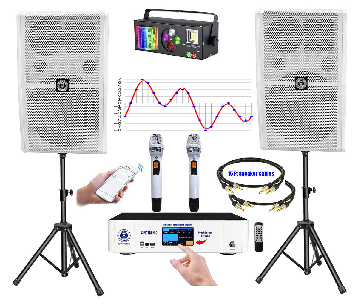 Singtronic Professional 3000W Youtube Karaoke System by Iphone/Ipad & Pc Tablets