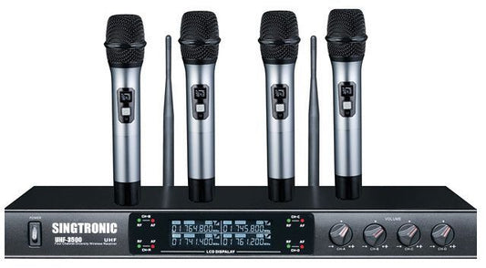 Singtronic UHF-3500 Professional Digital 4 x Channel UHF Wireless Microphone Karaoke System