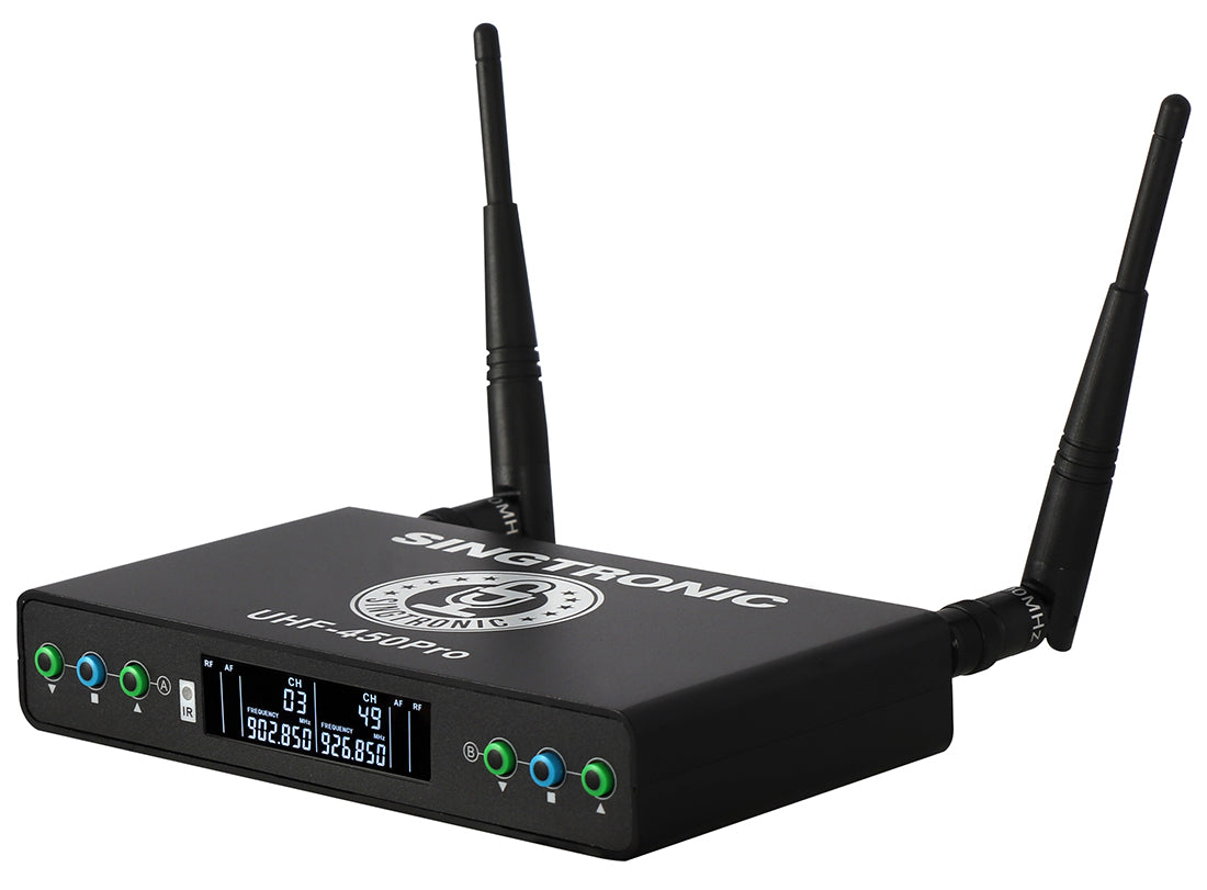 Singtronic UHF-450Pro Professional Digital 2 x Wireless Microphone System (Freq: 900Mhz)