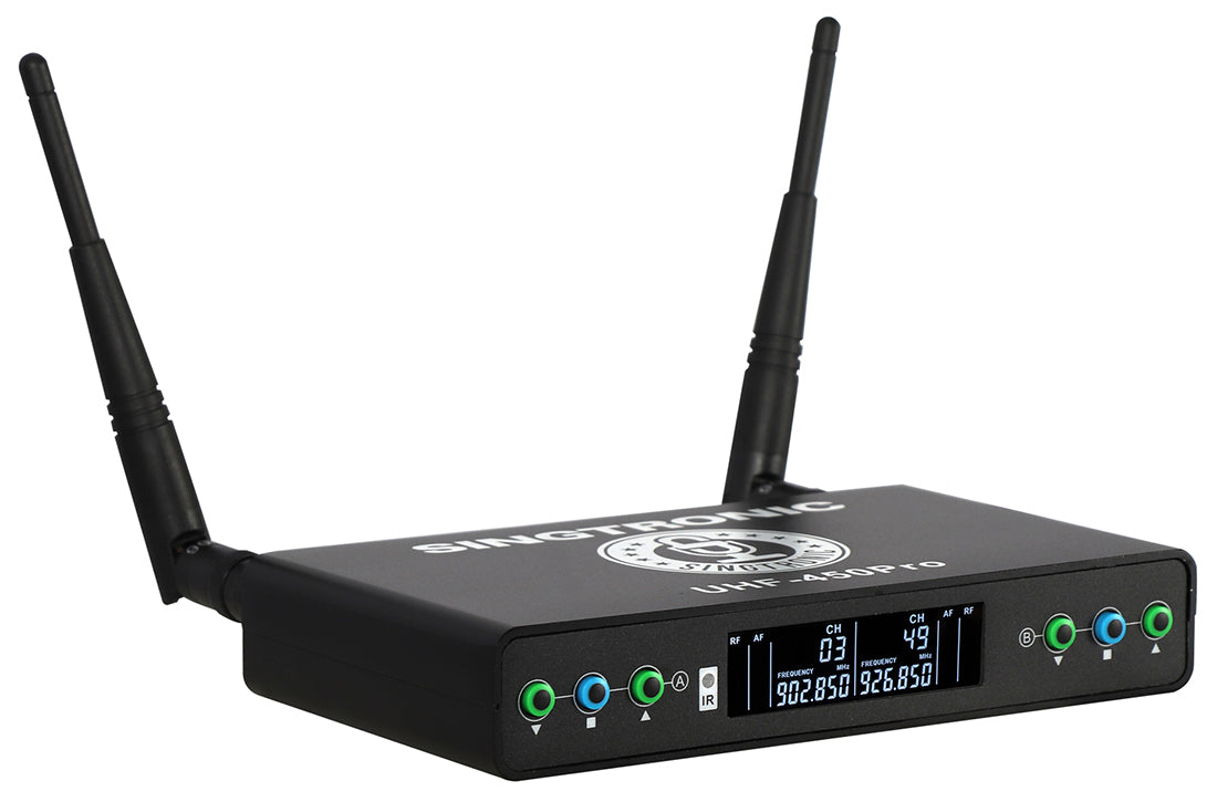 Singtronic UHF-450Pro Professional Digital 2 x Wireless Microphone System (Freq: 900Mhz)