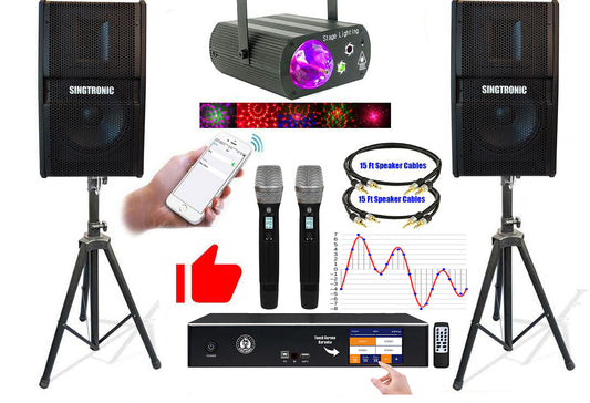 Singtronic Complete Karaoke System 2500W Digital via Unlimitted Youtube Songs by Apps