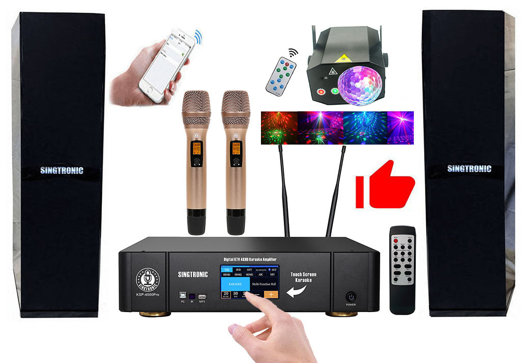 Professional Complete Karaoke System 4000W via Youtube Digital Floor Stand Speaker by Singtronic