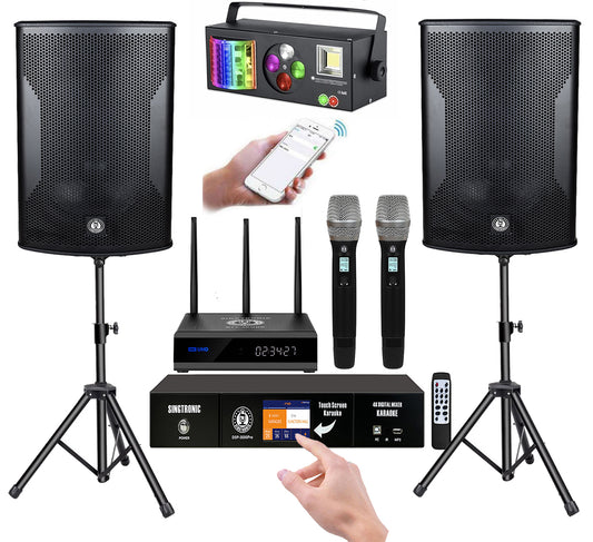 Complete Karaoke System 4000W Digital with Active Speaker & Free: Pre-Loaded 70,000 Songs