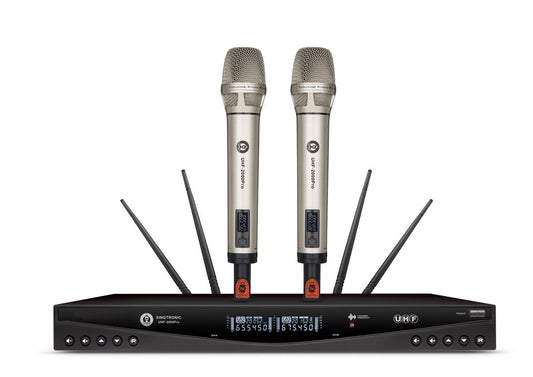 Singtronic UHF-2000Pro Professional Dual UHF PLL True Diversity Wireless Microphone Karaoke System
