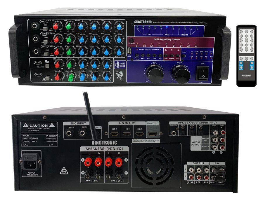 Newest Model: 2020 Youtube Karaoke System by Iphone/Ipad & Pc Tablet Professional 3000W Complete Karaoke System Special Built in HDMI, USB Voice Record, Bluetooth Function & Optical / Coax FREE: 42" Samsung TV