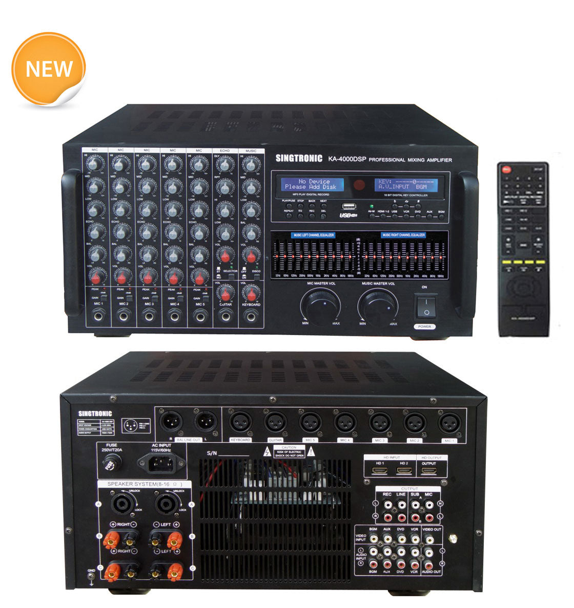 Newest Model: 2020 Youtube Karaoke System by Iphone/Ipad & PC Tablets Professional 4000W Complete Karaoke System Special Built in HDMI, Bluetooth, Voice Recording & Digital Optical Free: UHF-3500 Wireless 4 x Microphone Perfect for Home