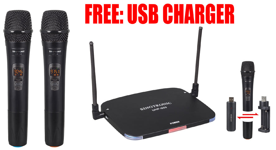 Singtronic KTV-9000UHD Professional 2TB Hard Drive Player Package with UHF-550 Dual Wireless Microphone Free: 40,000 Songs & Unlimited Youtube Karaoke