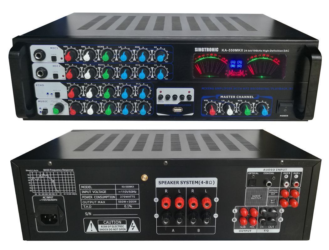 Model: 2020 Youtube Karaoke System by Iphone/Ipad & Pc Tablet Professional 1500W Complete Karaoke System Built in USB Voice Record, Bluetooth & Optical